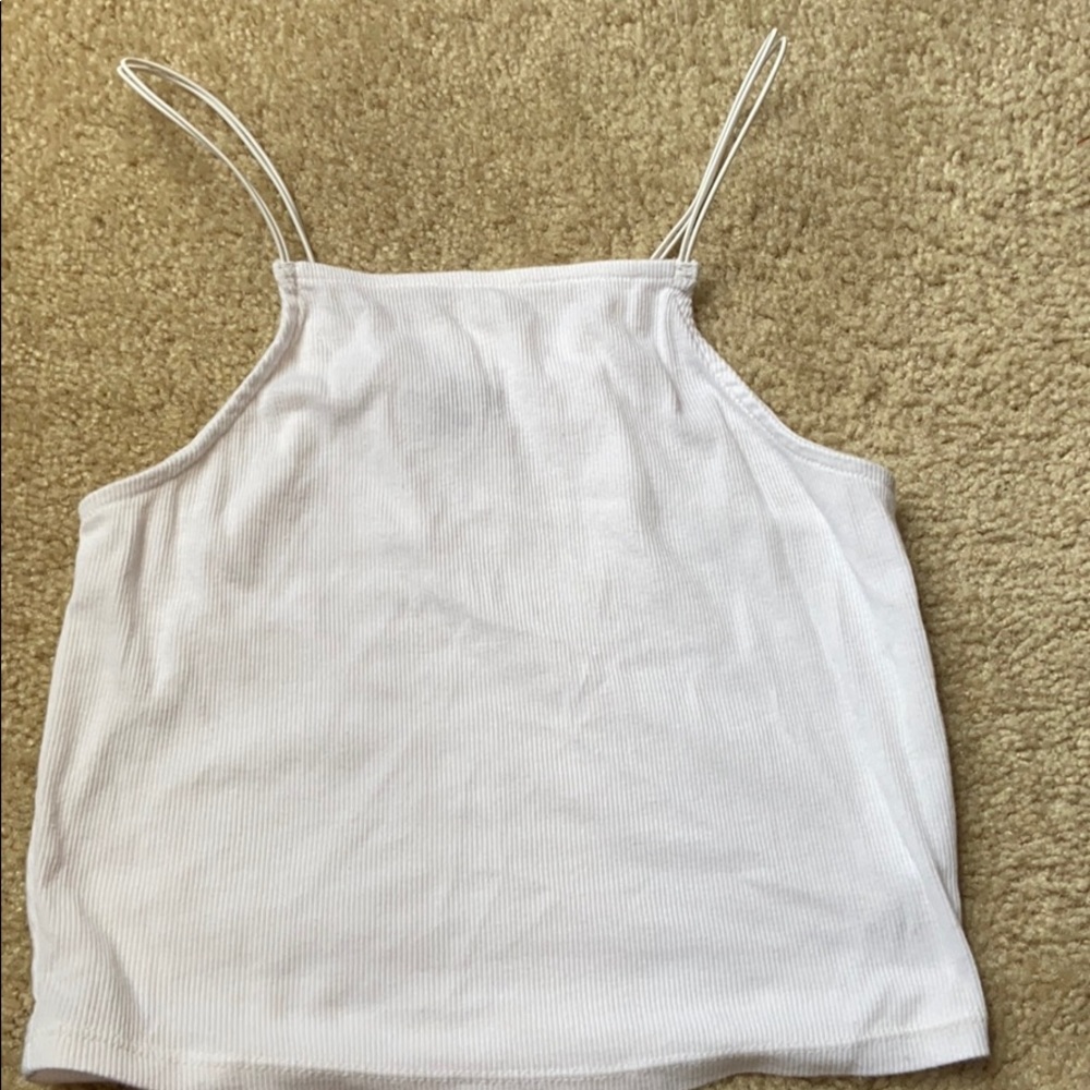 Sexy white ribbed half tank!